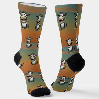 funny cow cartoon socks