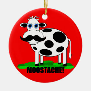 funny cow ceramic tree decoration