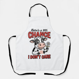 Funny Cow Chance I Don’t Care Vintage Apron