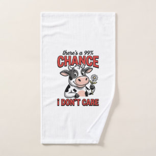 Funny Cow Chance I Don’t Care Vintage Hand Towel