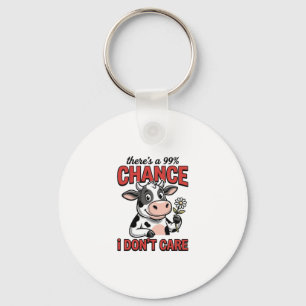 Funny Cow Chance I Don’t Care Vintage Key Ring