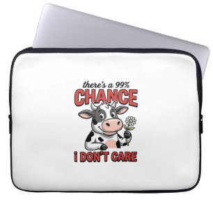 Funny Cow Chance I Don’t Care Vintage Laptop Sleeve
