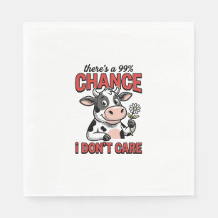 Funny Cow Chance I Don’t Care Vintage Napkin