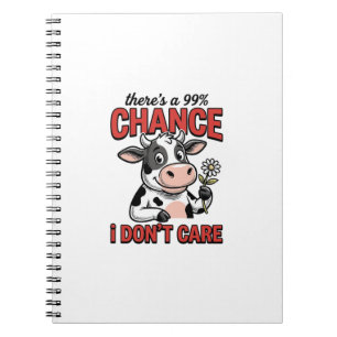 Funny Cow Chance I Don’t Care Vintage Notebook