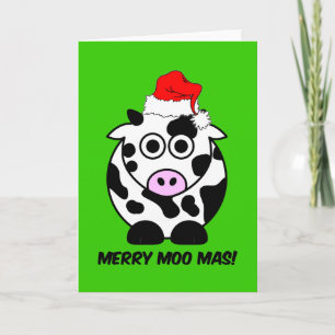 Funny cow Christmas Holiday Card