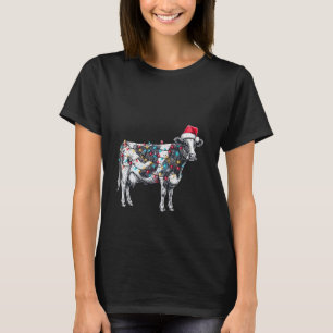 Funny Cow Christmas Holiday Santa Hat Farm Animal T-Shirt