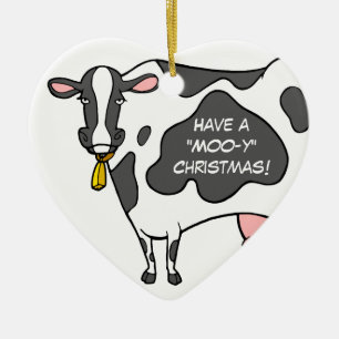 Funny Cow Christmas Ornament