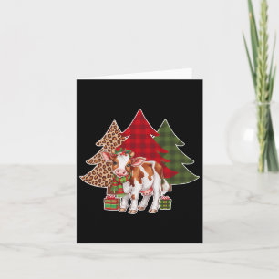 Funny Cow Christmas Trees Xmas Cow Lovers Men Wome Card