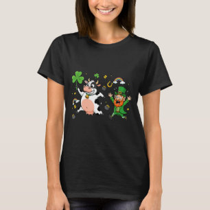 Funny Cow Clover St Patricks Day Womens Mens Kids T-Shirt