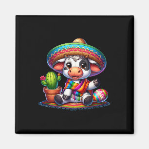 Funny Cow Cows Lovers Farmer Cinco De Mayo Men Wom Magnet