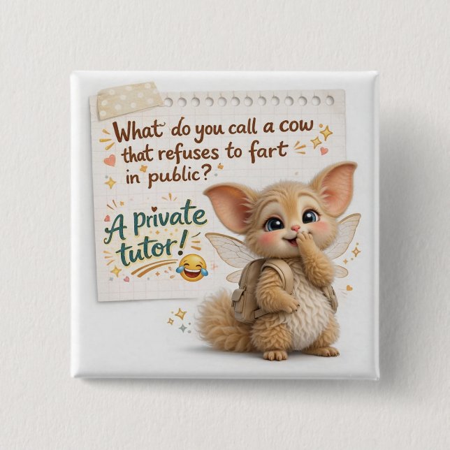 Funny Cow Dad Joke 15 Cm Square Badge (Front)
