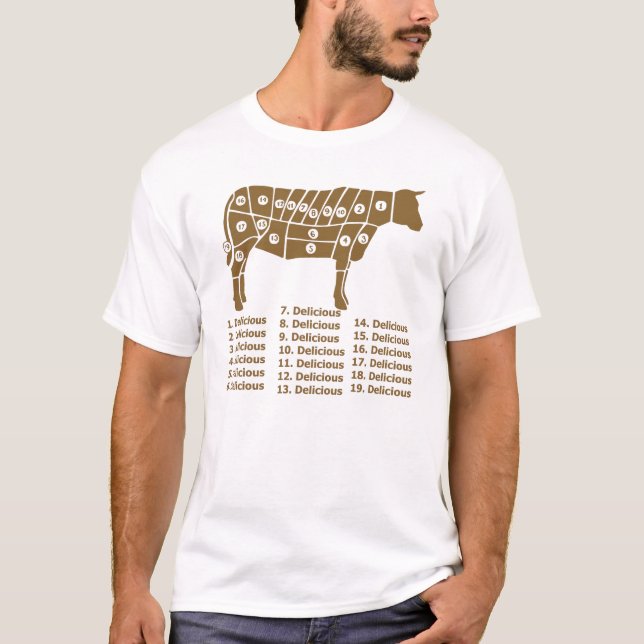 Funny Cow Diagram T-Shirt (Front)