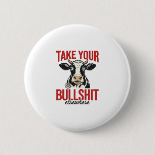 Funny Cow Elsewhere Vintage Shirt Design_ 6 Cm Round Badge