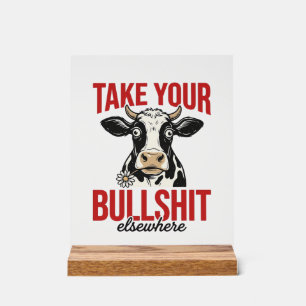 Funny Cow Elsewhere Vintage Shirt Design_ Acrylic Sign