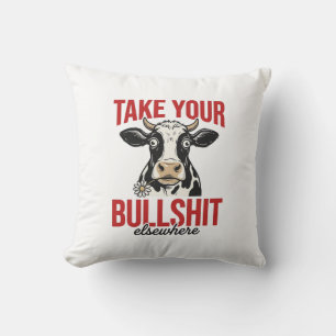 Funny Cow Elsewhere Vintage Shirt Design_ Cushion
