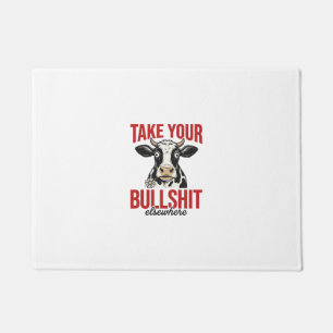 Funny Cow Elsewhere Vintage Shirt Design_ Doormat