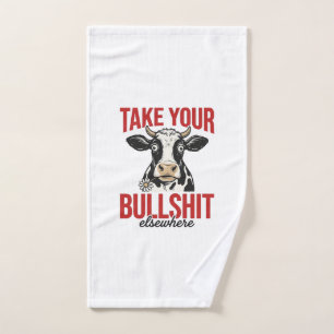 Funny Cow Elsewhere Vintage Shirt Design_ Hand Towel