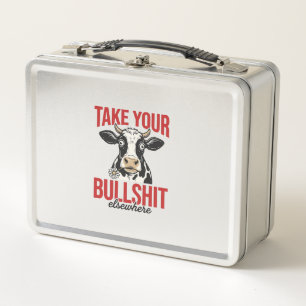 Funny Cow Elsewhere Vintage Shirt Design_ Metal Lunch Box