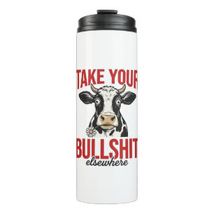 Funny Cow Elsewhere Vintage Shirt Design_ Thermal Tumbler