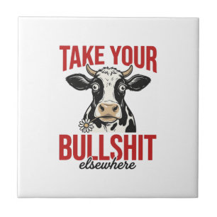 Funny Cow Elsewhere Vintage Shirt Design_ Tile