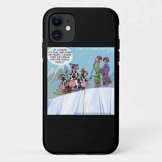 Funny Cow Family Snow-Skiing iPhone5 Case (Back)