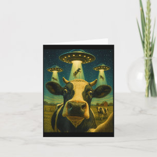 Funny Cow Farm Alien Selfie Ufo Zoo Boys Girls Kid Card