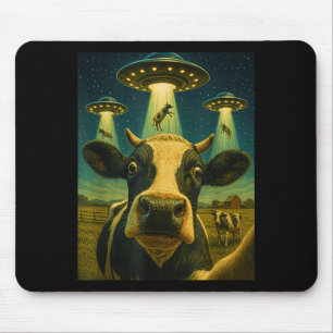 Funny Cow Farm Alien Selfie Ufo Zoo Boys Girls Kid Mouse Mat