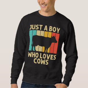 Funny Cow For Boys Kids Farm Animal Cow Dairy Farm Sweatshirt