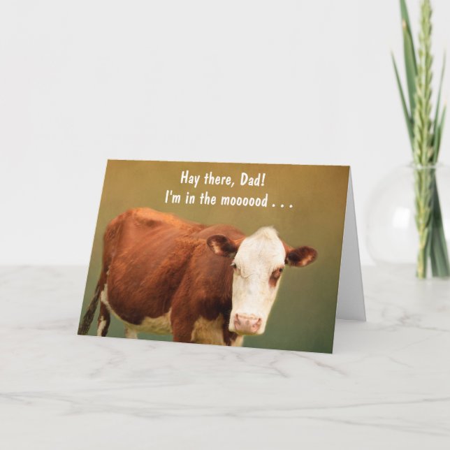 Funny Cow For Dad Birthday Card (Front)
