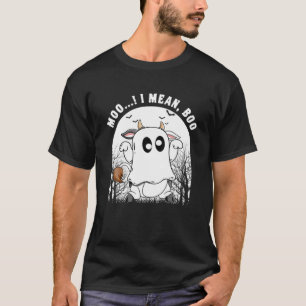 Funny Cow Ghost Moo I Mean Boo Halloween Costume M T-Shirt