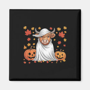 Funny Cow Ghost Spooky Pumpkin Hello Fall Hallowee Magnet