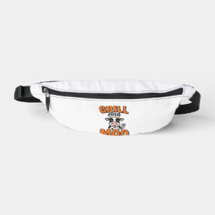 Funny Cow Grill And Moo Vintage T-Shirt Design_1 Bum Bags