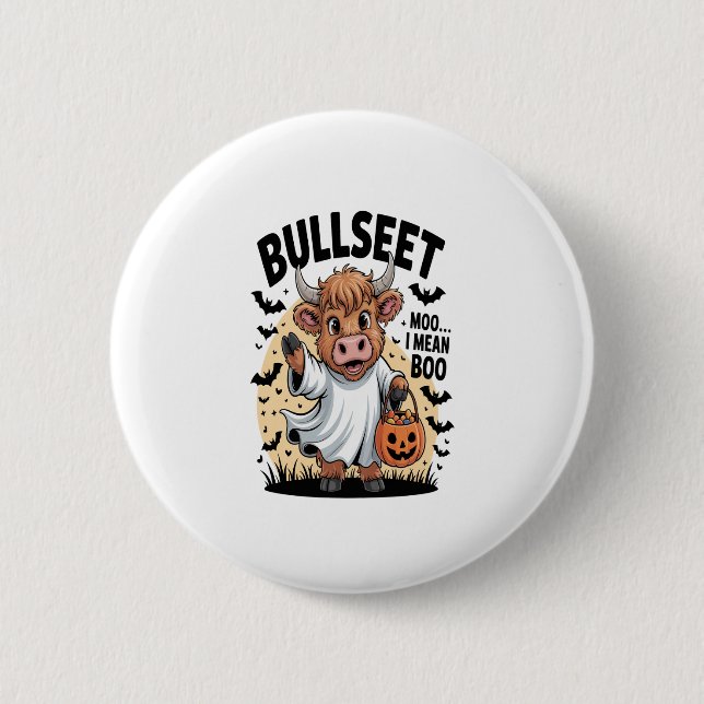 Funny Cow Halloween 6 Cm Round Badge (Front)