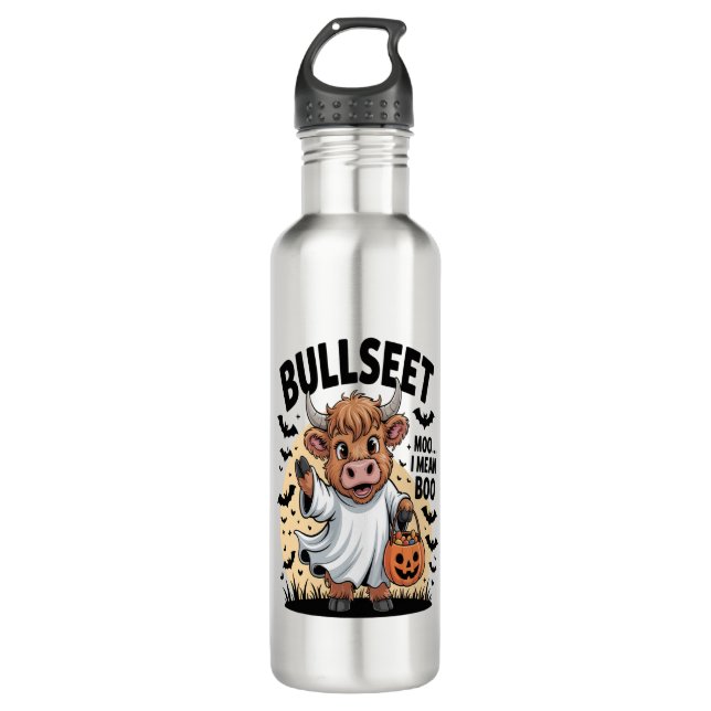 Funny Cow Halloween 710 Ml Water Bottle (Front)