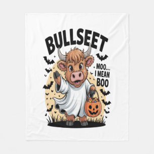Funny Cow Halloween Fleece Blanket