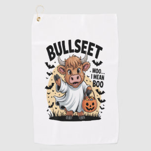 Funny Cow Halloween Golf Towel
