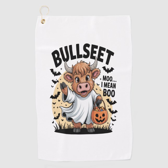 Funny Cow Halloween Golf Towel (Front)