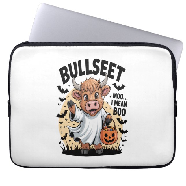 Funny Cow Halloween Laptop Sleeve (Front)