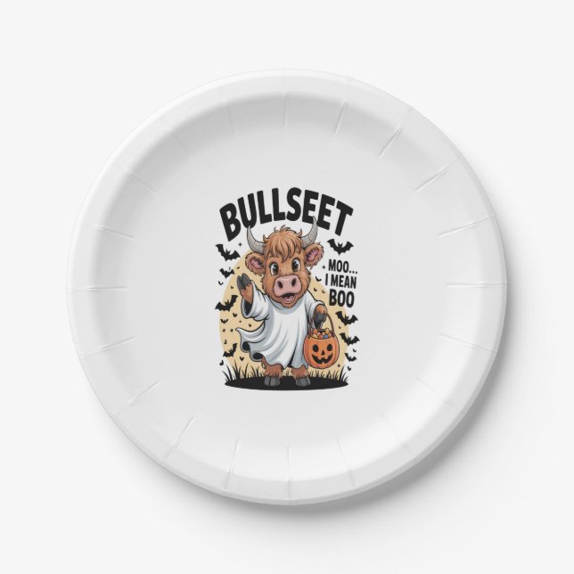 Funny Cow Halloween Paper Plate (Front)