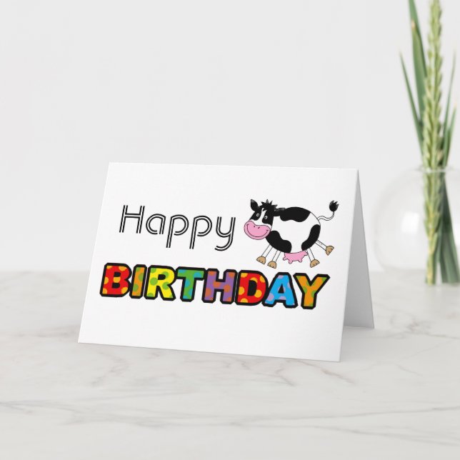 funny cow happy birthday card (Front)