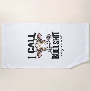 Funny Cow I Call Vintage Shirt Design_1 Beach Towel