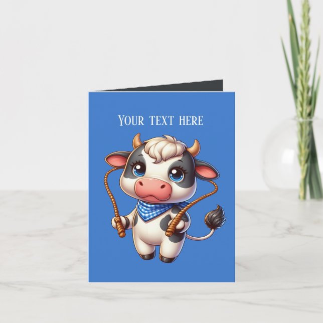 Funny cow lovers customisable  card (Front)