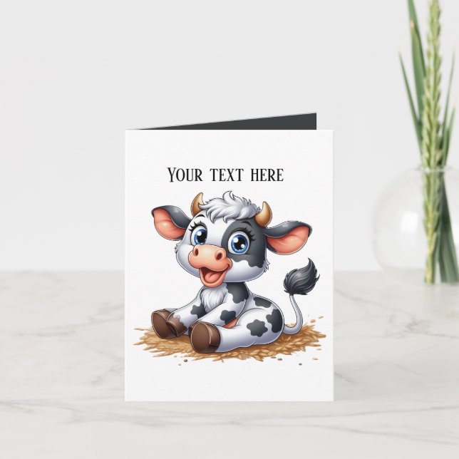 Funny cow lovers customisable  card (Front)