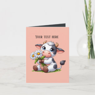 Funny cow lovers customisable card
