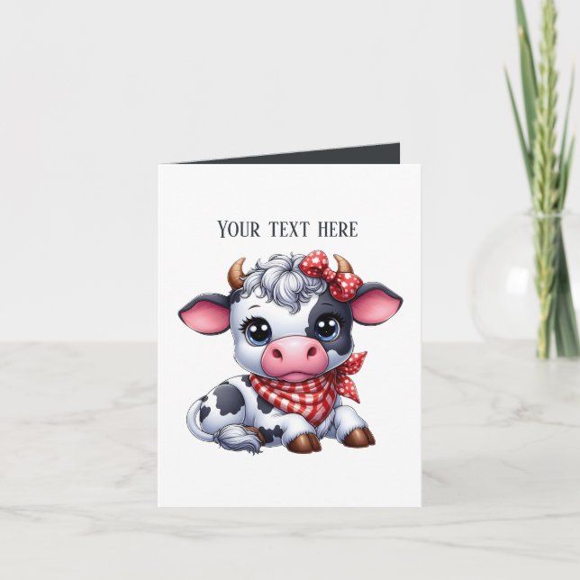 Funny cow lovers customisable  card (Front)