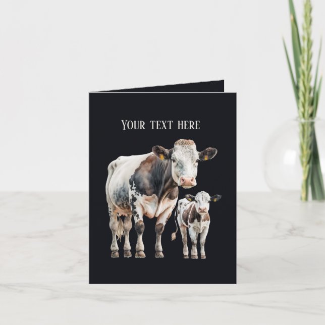 Funny cow lovers customisable  card (Front)