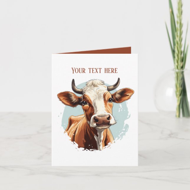 Funny cow lovers customisable  card (Front)