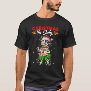 Funny Cow Lovers Hawaiian Christmas In July Summer T-Shirt