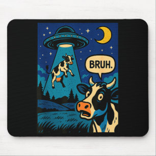 Funny Cow Meme Ufo Alien Zoo Boys Girls Kids Mouse Mat
