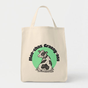 Funny Cow Moo-chas Grassy-ass thank you tote bag